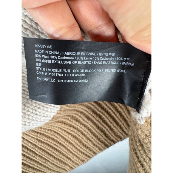 Theory Wool Cashmere blend‎ retro striped relaxed sweater sz M - Picture 4 of 6